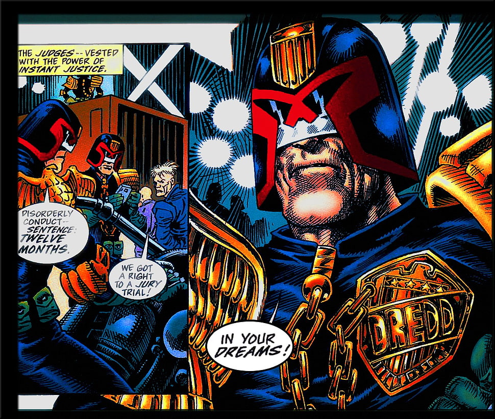 Dredd comics illustration, Judge Dredd, Dredd, comics HD wallpaper