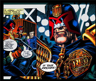 Dredd comics illustration, Judge Dredd, Dredd, comics HD wallpaper