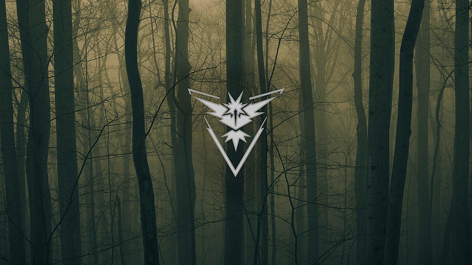 game wallpaper screenshot, trees, Team Instinct, dark, Pokémon HD wallpaper