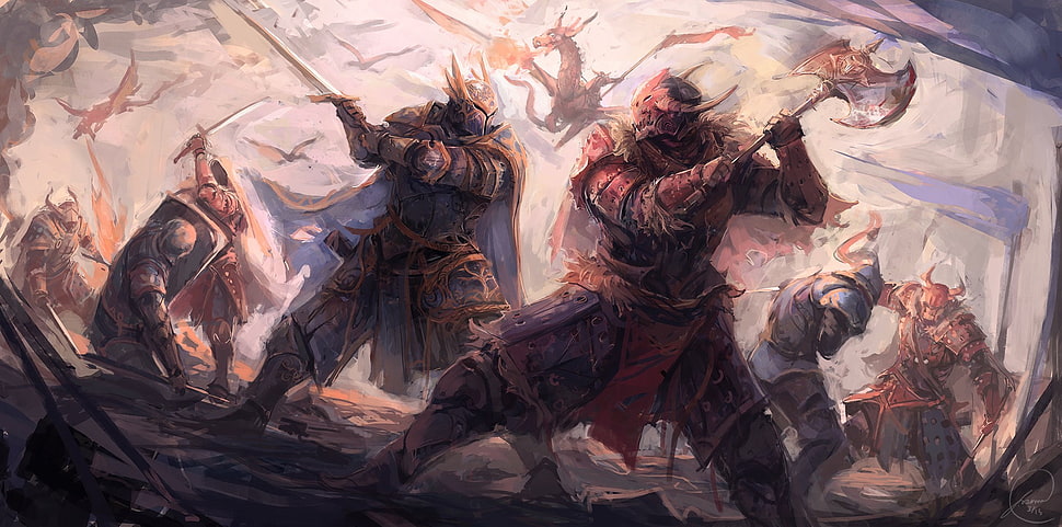 knight illustration, fantasy art HD wallpaper