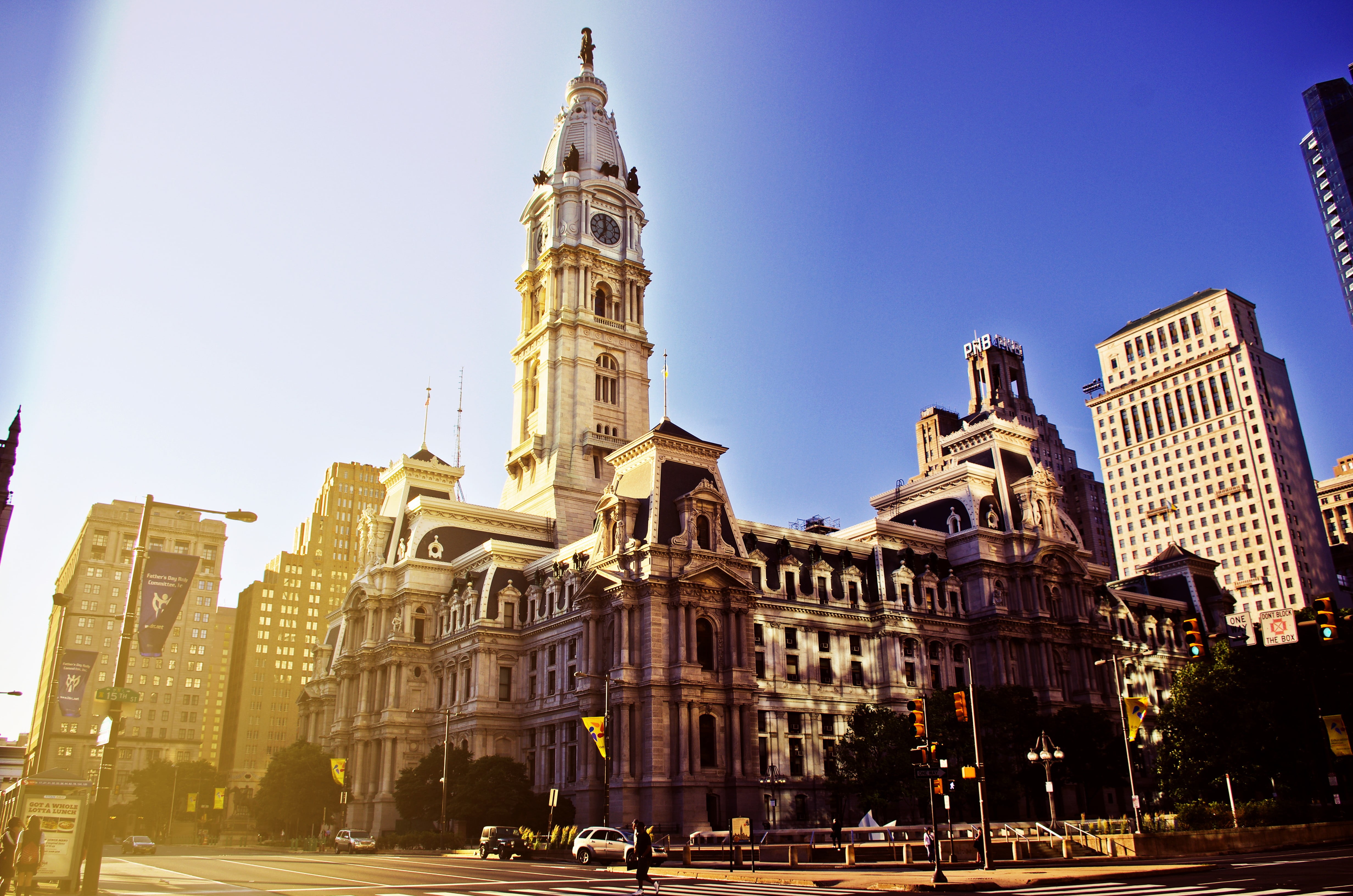 brown architecture, Philadelphia, HDR, cityscape, building