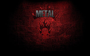 red skull metal wallpaper, metal, metal music, skull, music HD wallpaper