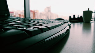 black computer keyboard, keyboards, depth of field, closeup, desk HD wallpaper
