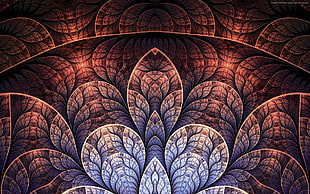 brown and white floral digital wallpaper, abstract, fractal