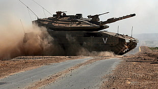 brown military tank, tank, Merkava, Israel Defense Forces