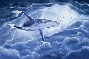 blue whale painting