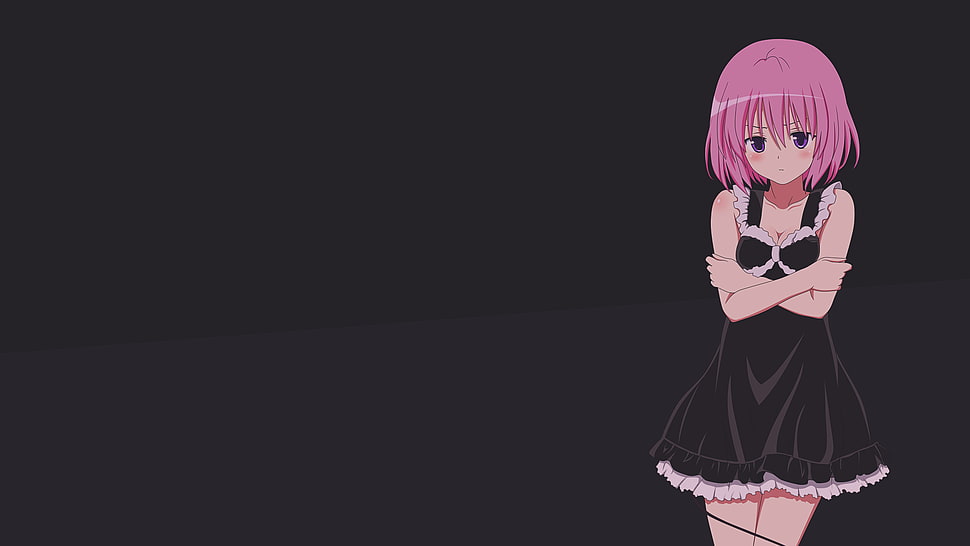 pink-haired female anime character wallpaper, anime, anime girls, minimalism, Momo Velia Deviluke HD wallpaper