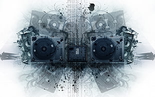 black audio speaker illustration HD wallpaper