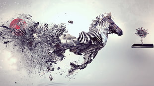 black and brown horse abstract digital wallpaper, Desktopography HD wallpaper
