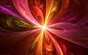 red and yellow plastic toy, fractal, focal point HD wallpaper