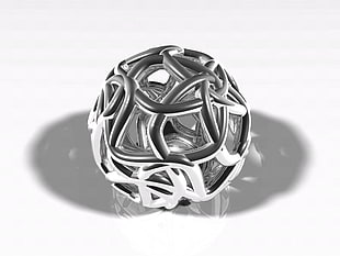 silver-colored ball, digital art, 3D, 3d object , fractal