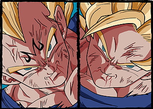 Son Goku collage illustration, Dragon Ball, Dragon Ball Z, Son Goku, Vegeta