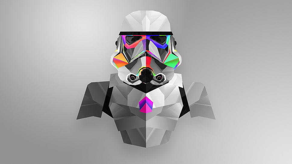Storm Troopers illustration, Justin Maller, low poly, minimalism, digital art HD wallpaper
