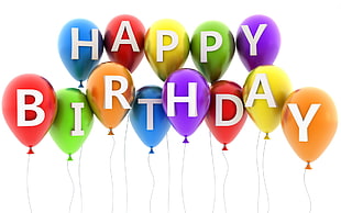 Happy Birthday balloons illustration HD wallpaper