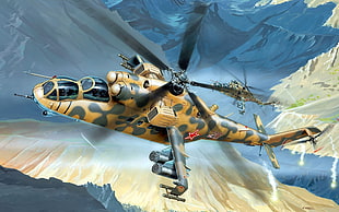brown and gray toy helicopter HD wallpaper