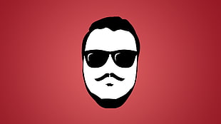 man with black mustache illustration HD wallpaper