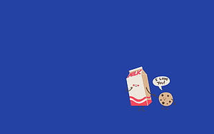 Milk and cookies illustration, minimalism, milk, cookies