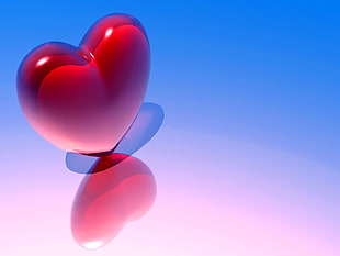 red 3D heart graphic wallpaper