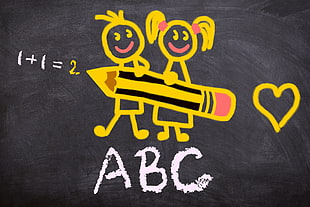 ABC text on chalk board