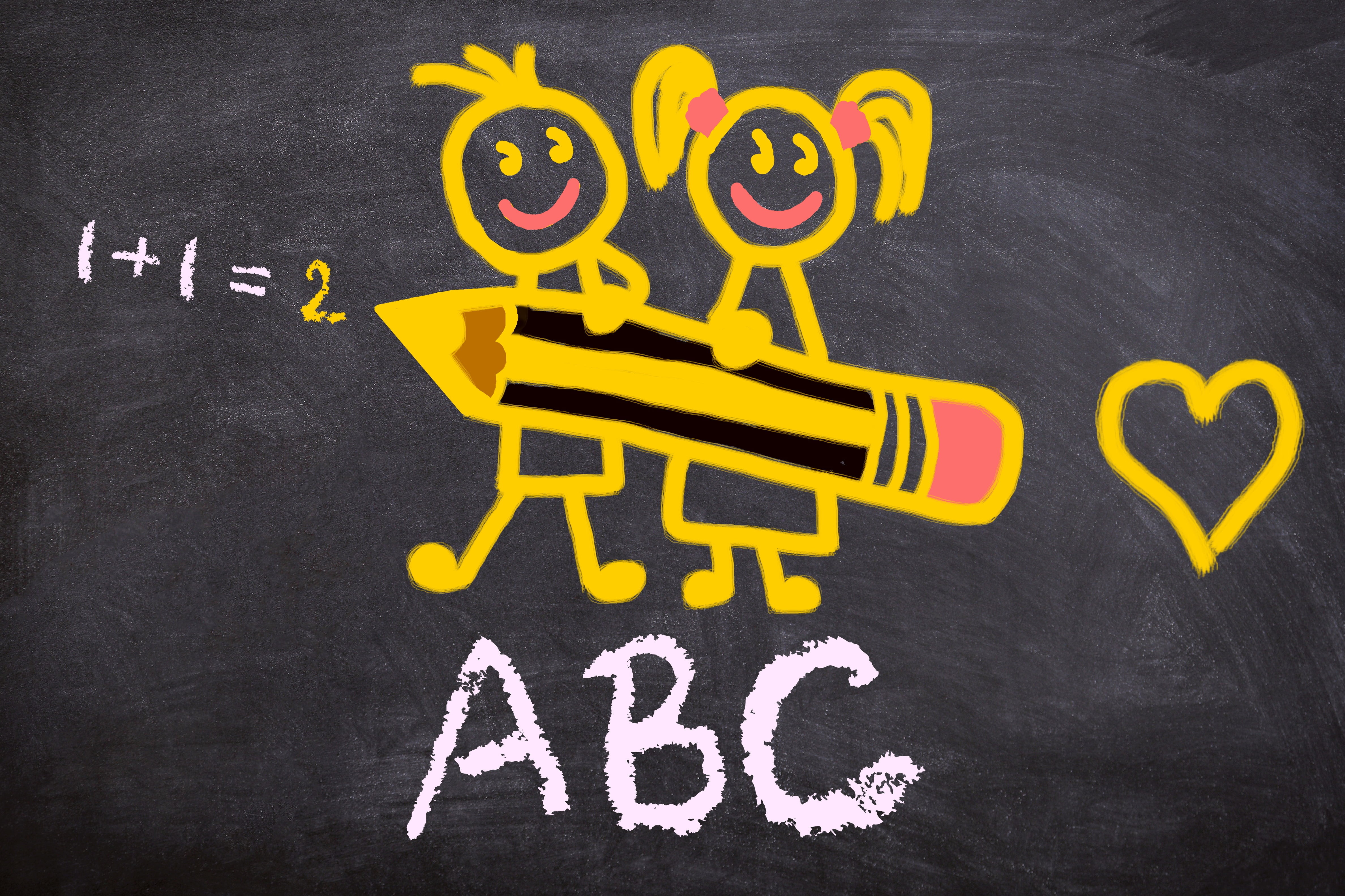 ABC text on chalk board
