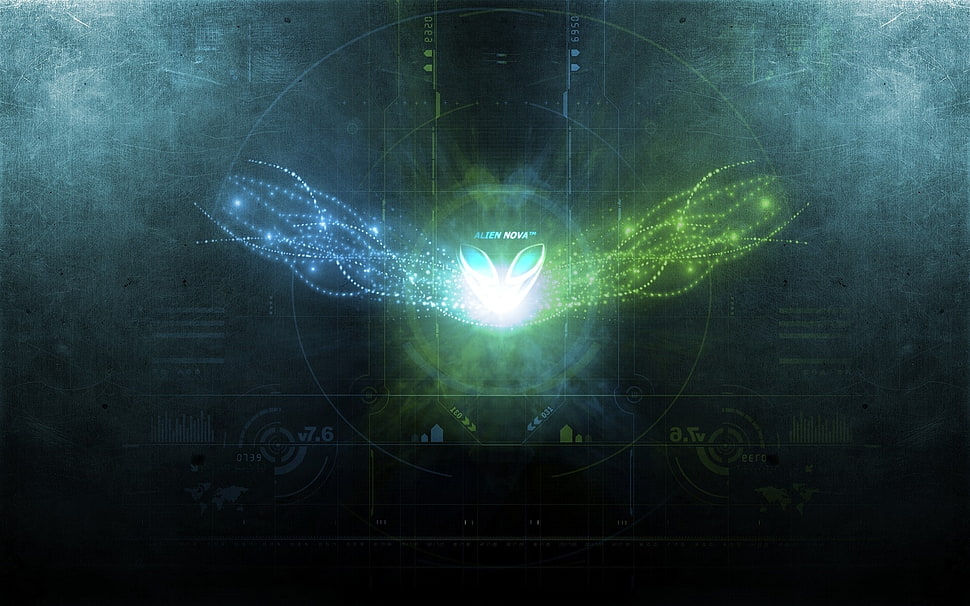 green and blue neon light rays decor HD wallpaper