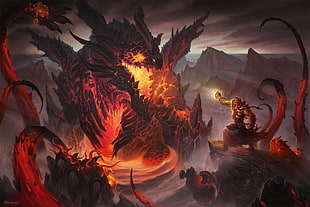 lava monster art,  World of Warcraft, fan art HD wallpaper