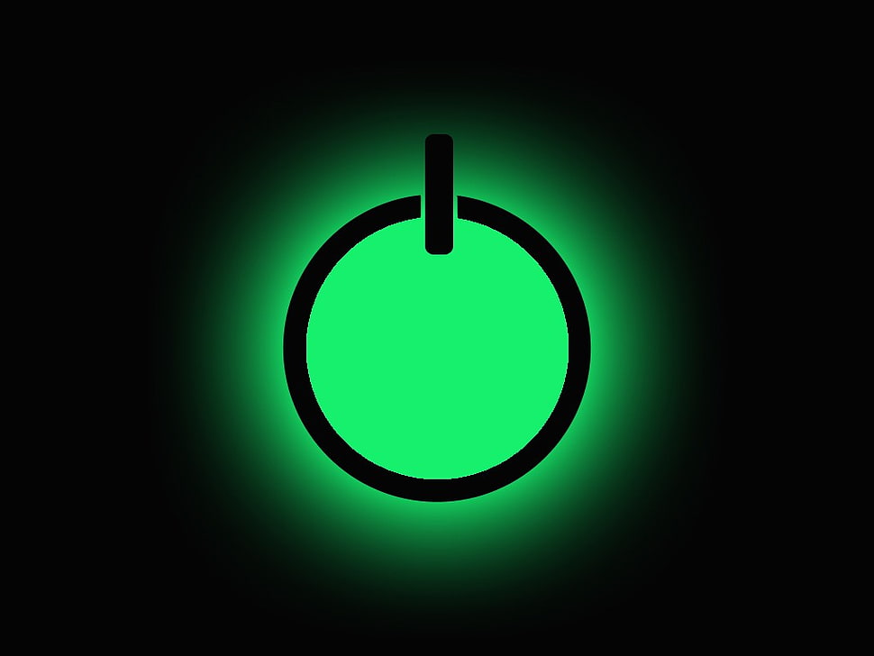 power icon, power buttons, green, simple background, simple HD wallpaper