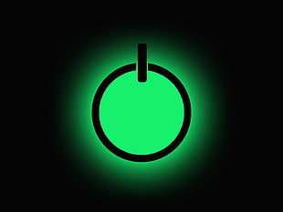 power icon, power buttons, green, simple background, simple HD wallpaper