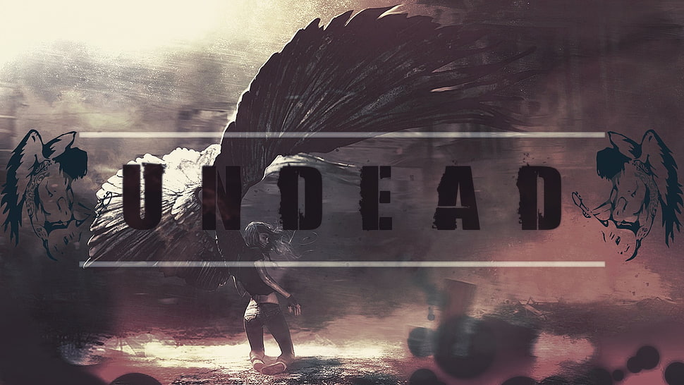 Undead digital wallpaper, undead, wings, Dragon Wings, angel HD wallpaper