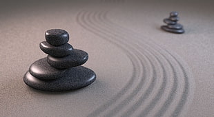 selective focus photography of balancing stones