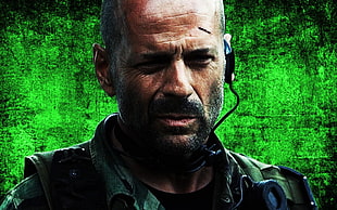 man in black headset near green grass HD wallpaper