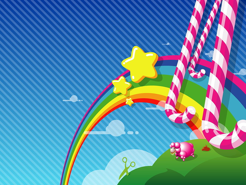 rainbow illustration HD wallpaper