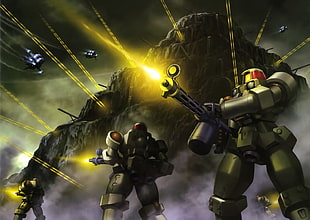 troops cartoon character wallpaper, Gundam, Mobile Suit, Gundam Wing, Mobile Suit Gundam Wing HD wallpaper