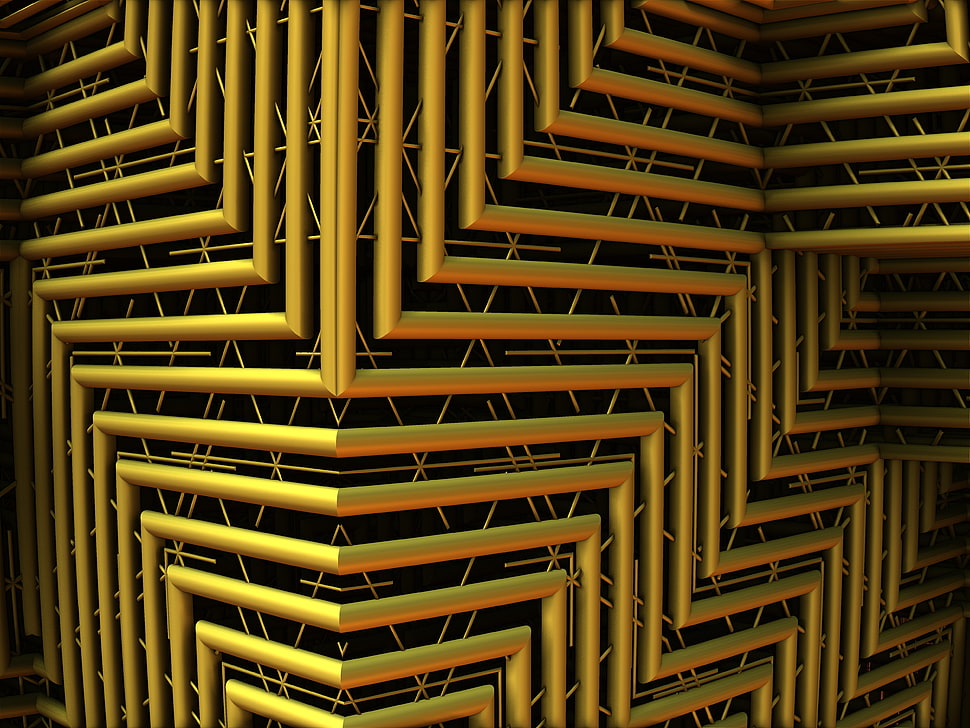 gold colored pipes 3d wallpaper HD wallpaper