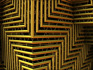 gold colored pipes 3d wallpaper