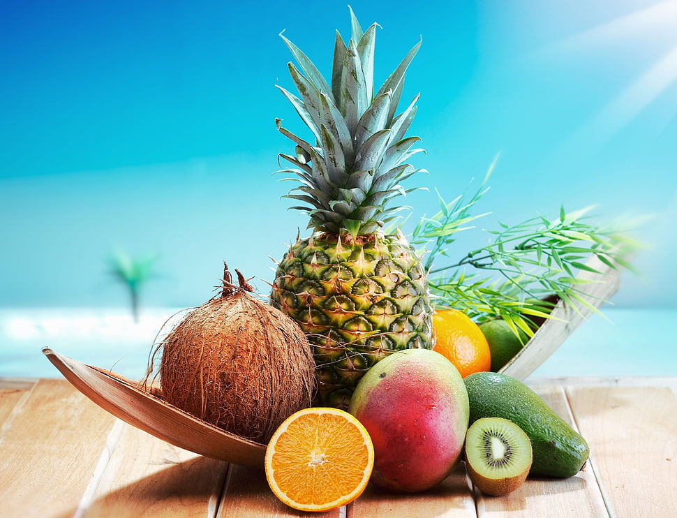 assorted fruits on table HD wallpaper