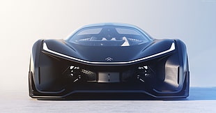 black concept sports car HD wallpaper