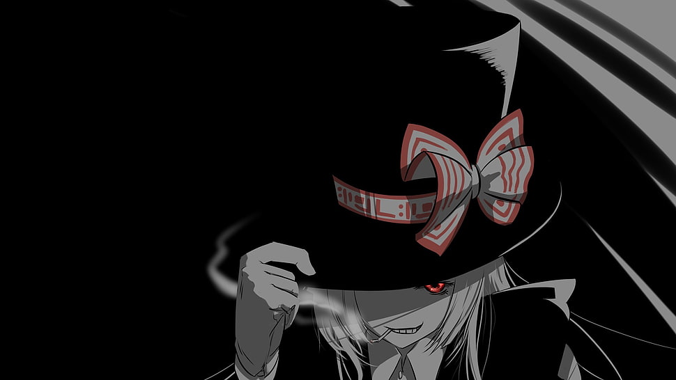 anime character illustration, red eyes, anime, Mad Hatter HD wallpaper