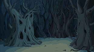 leafless brown trees cartoon movie screenshot, Adventure Time, cartoon HD wallpaper