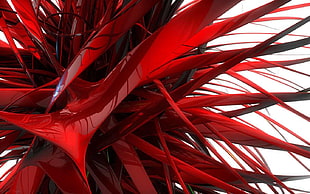 red and black abstract digital wallpaper, digital art, shapes, render, CGI