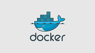 Docker logo, docker, containers, minimalism, typography