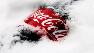 Coca-Cola plastic bottle, Coca-Cola, snow, logo, bottles