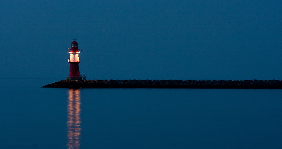 Beacon,  Night,  Light,  Red HD wallpaper