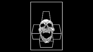 skull with cross stencil, gost, skull, musician, 1980s