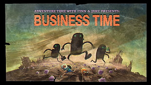 Business time text, Adventure Time, Finn the Human, Jake the Dog HD wallpaper