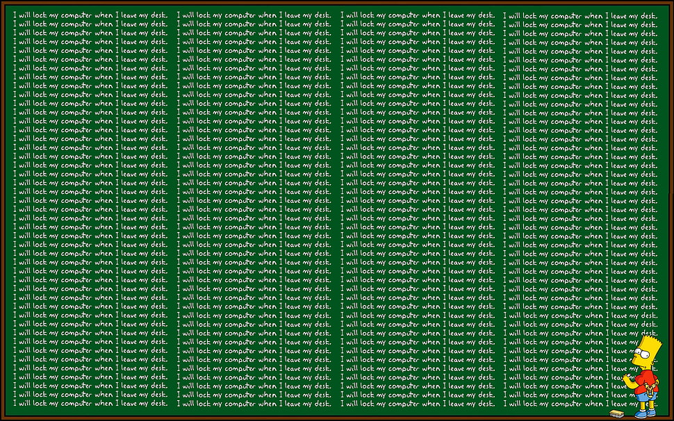 green background with text overlay, Bart Simpson HD wallpaper