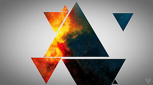 abstract, triangle, digital art, space art