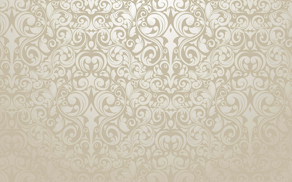 white and gray floral textile HD wallpaper