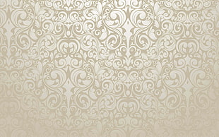 white and gray floral textile