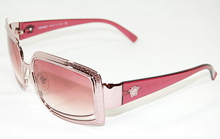 red framed Versace sunglasses